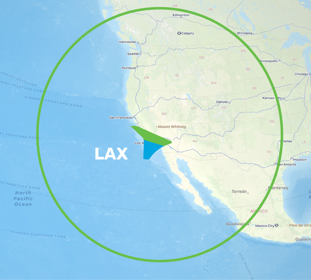 LAX cargo range graphic